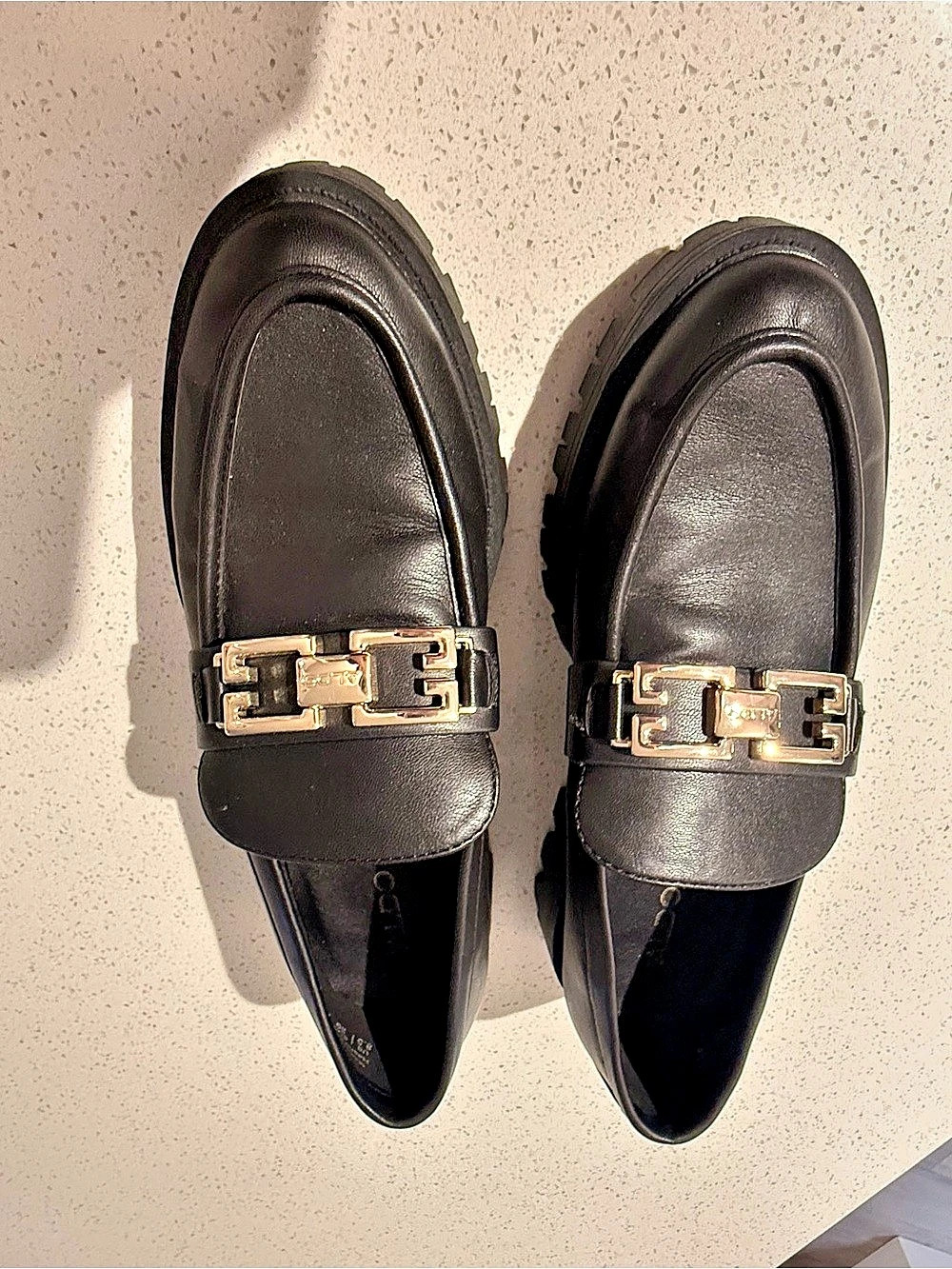 ALDO Brixtonn Chain Lug Loafer Black Loafers Gold-Tone Hardware Like New-9